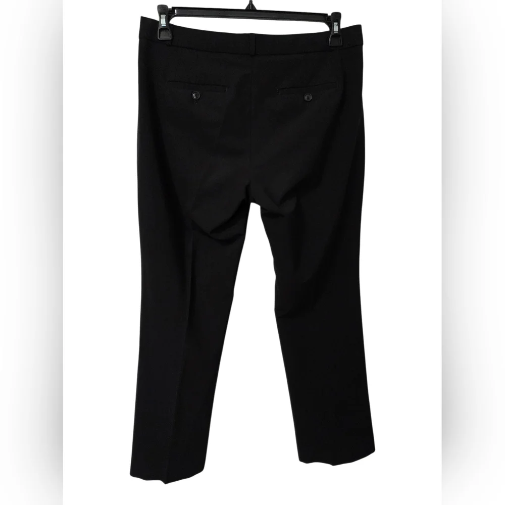 Banana Republic Logan Pants Womens Size 8 Black Italian Wool Washable Trousers - Picture 2 of 6